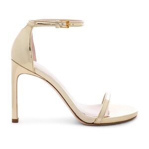 Stuart Weitzman Nudist Gold Strappy Sandal sz 7.5
